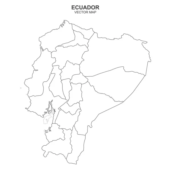 Carte Vectorielle Équateur Isolée Sur Fond Blanc — Image vectorielle