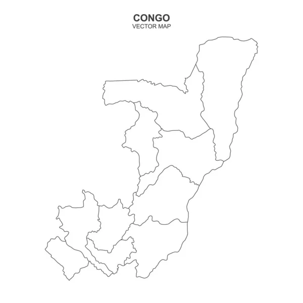 Mapa Político Del Congo Sobre Fondo Blanco — Archivo Imágenes Vectoriales