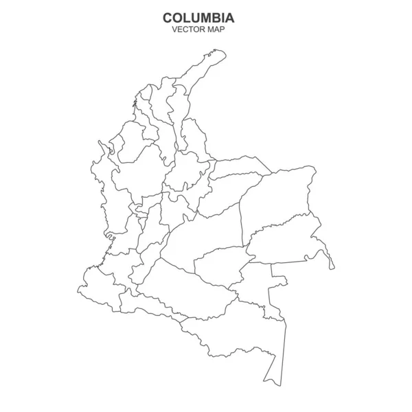 Carte Vectorielle Columbia Isolée Sur Fond Blanc — Image vectorielle