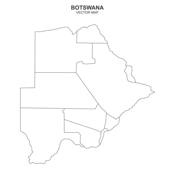 Carte Politique Botswana Sur Fond Blanc — Image vectorielle