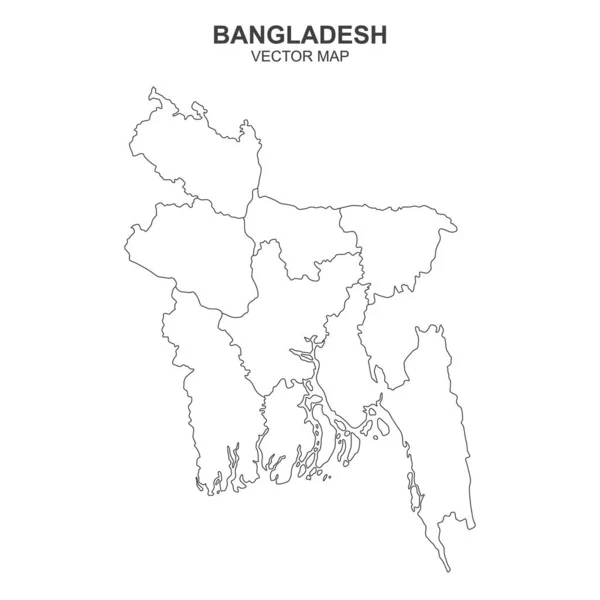 Mapa Bangladesh Sobre Fondo Blanco — Archivo Imágenes Vectoriales