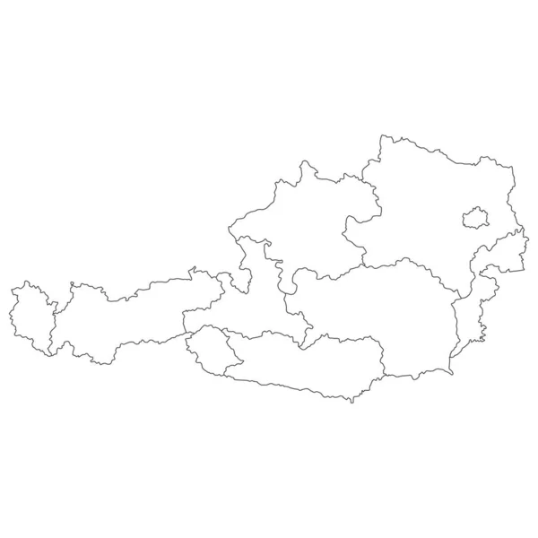 Mappa Vettoriale Dell Austria Sfondo Bianco — Vettoriale Stock