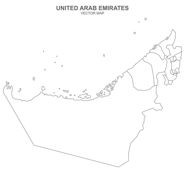 Politische Karte Der Vereinigten Arabischen Emirate Isoliert Auf Weißem Hintergrund — Stockvektor