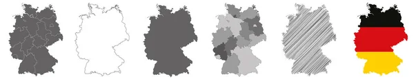 Vektorkarten Von Deutschland Auf Weißem Hintergrund — Stockvektor