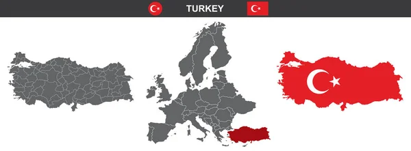 Peta Vektor Turki Terisolasi Latar Belakang Putih - Stok Vektor