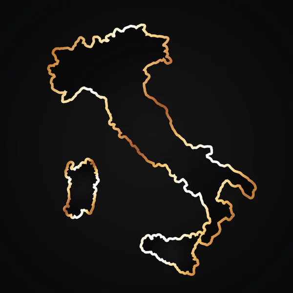 Made Italy Banner Vettoriale Rotondo Con Mappa Dorata Dell Italia — Vettoriale Stock