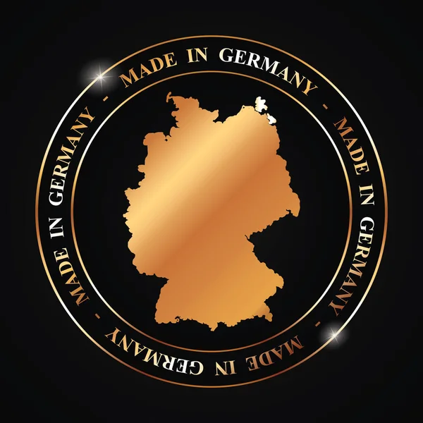 Made Alemanha Banner Vetorial Redondo Com Mapa Dourado Alemanha Sobre —  Vetores de Stock