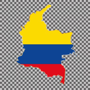 Beyaz arkaplanda altın çerçeveli Columbia 'nın vektör bayrağı haritası