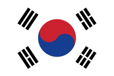 Güney Kore bayrağı - vektör illüstrasyonu