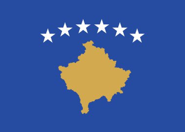 Kosova Bayrağı - vektör illüstrasyonu