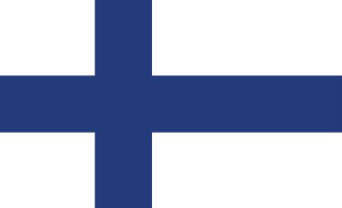 Finlandiya Bayrağı - vektör illüstrasyonu