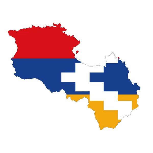 Vectorvlaggenkaart Van Nagorno Karabach Geïsoleerd Witte Achtergrond — Stockvector