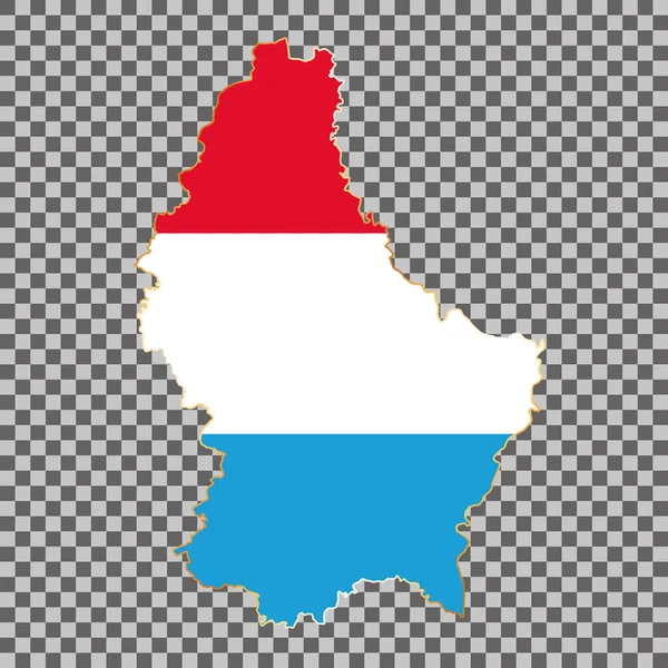 Carte Drapeau Vectoriel Luxembourg Avec Cadre Isolé Sur Fond Blanc — Image vectorielle