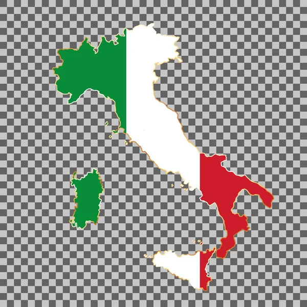 意大利矢量国旗图 白色背景上孤立的金框架 — 图库矢量图片