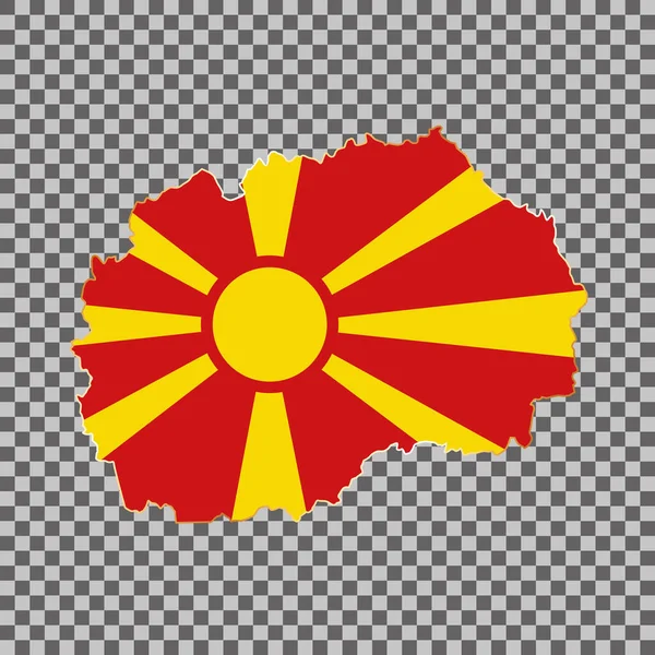 Mapa Bandera Del Vector Macedonia Del Norte Con Marco Oro — Archivo Imágenes Vectoriales