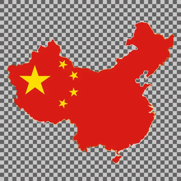 Wektor Flaga Mapa Chin Złotą Ramą Izolowane Białym Tle — Wektor stockowy