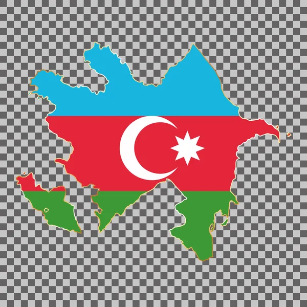 Mapa Bandera Vectorial Azerbaiyán Con Marco Oro Aislado Sobre Fondo — Archivo Imágenes Vectoriales