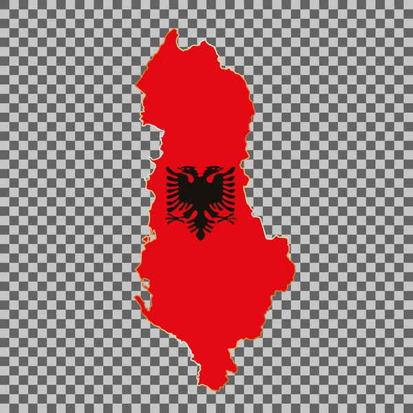 Mapa Político Vectorial Albania Con Bandera Aislada Sobre Fondo Blanco — Vector de stock