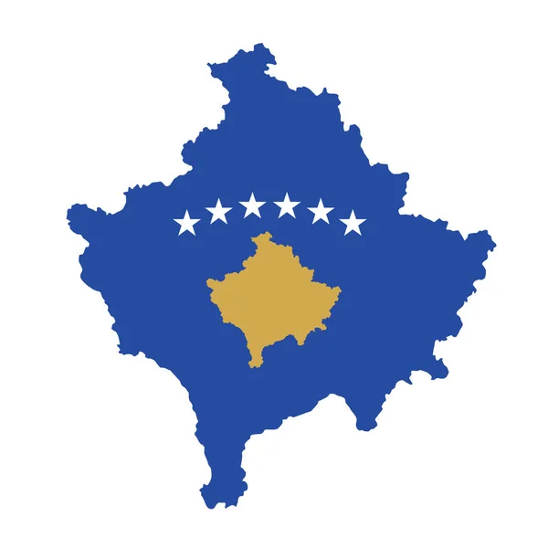 Vector Mapa Bandera Kosovo Aislado Sobre Fondo Blanco — Vector de stock