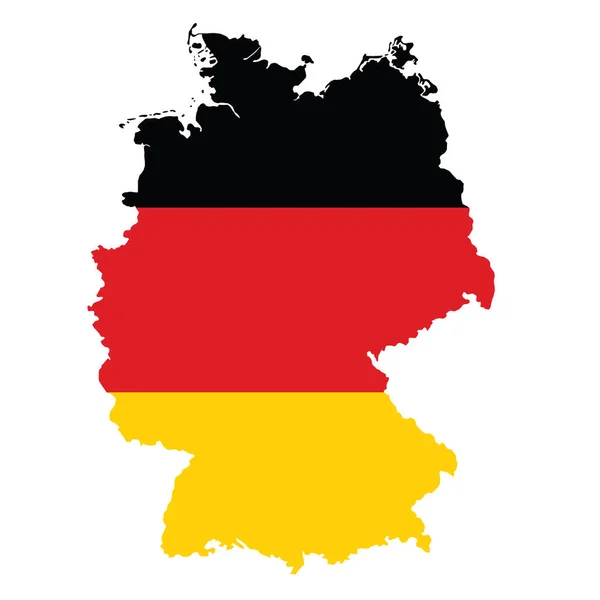 Németország Vektoros Politikai Térképe Fehér Alapon Izolált Zászlóval — Stock Vector