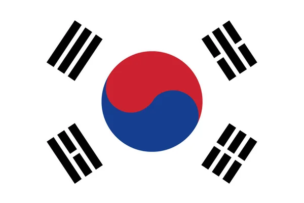 Bandera Corea Del Sur Ilustración Vectorial — Archivo Imágenes Vectoriales