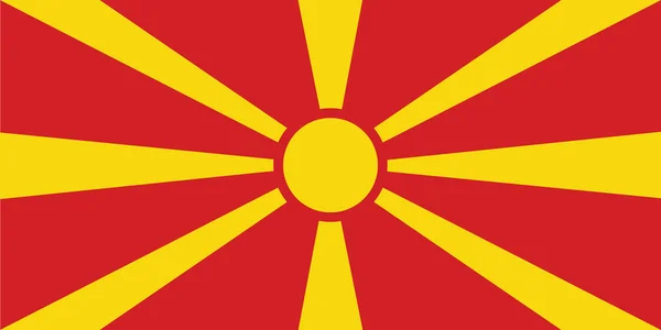 Σημαία Βόρειας Μακεδονίας Διανυσματική Απεικόνιση — Διανυσματικό Αρχείο