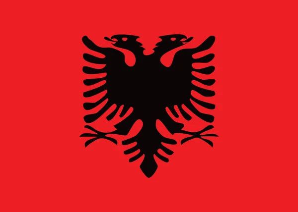 Vlag Van Albanië Vectorillustratie — Stockvector
