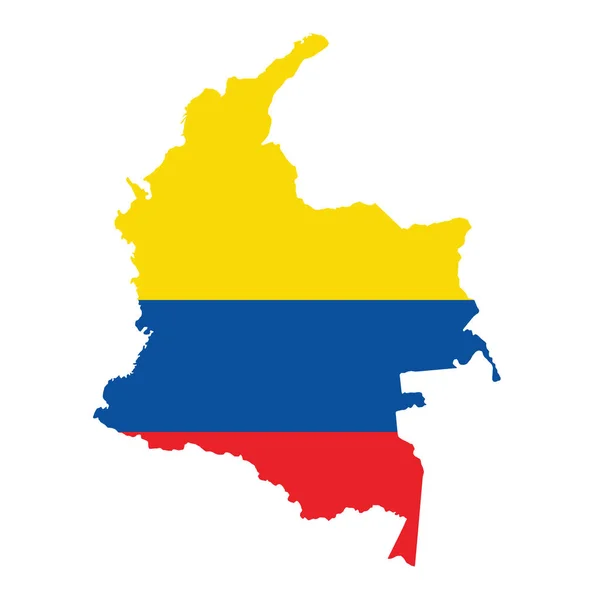在白色背景上孤立的哥伦比亚矢量地图标志 — 图库矢量图片