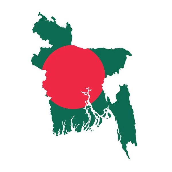 Флаг Бангладеш Белом Фоне — стоковый вектор
