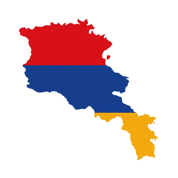 Mapa Bandera Vectorial Armenia Aislado Sobre Fondo Blanco — Archivo Imágenes Vectoriales