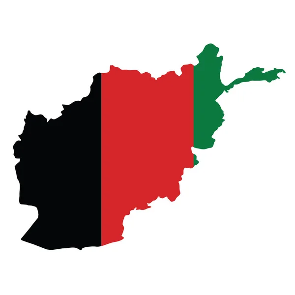 Флаг Векторной Карты Афганистана Изолирован Белом Фоне — стоковый вектор
