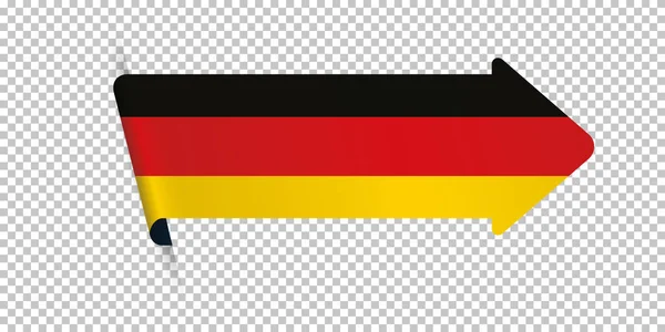 Pijl Bookmark Banner Met Duitse Vlag Transparante Achtergrond — Stockvector
