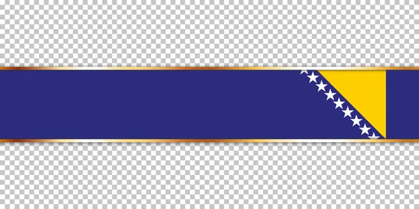 Banner Cinta Oro Con Bandera Bosnia Herzegovina Sobre Fondo Transparente — Vector de stock