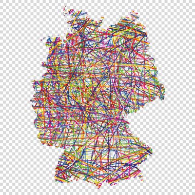 Beyaz arkaplanda Almanya 'nın renkli vektör haritası