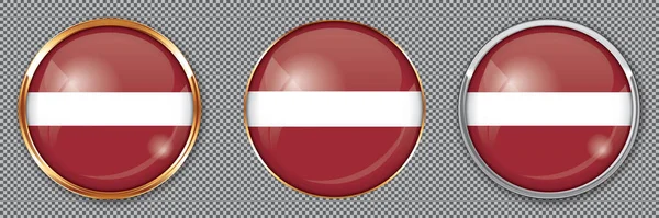 Buttons Flag Latvia Transparent Background — Stock Vector