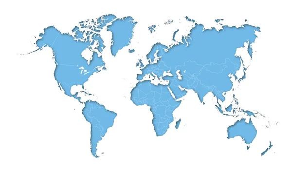 Mapa Del Mundo Alto Detalle Vector Ilustración Del Mapa Tierra — Vector de stock