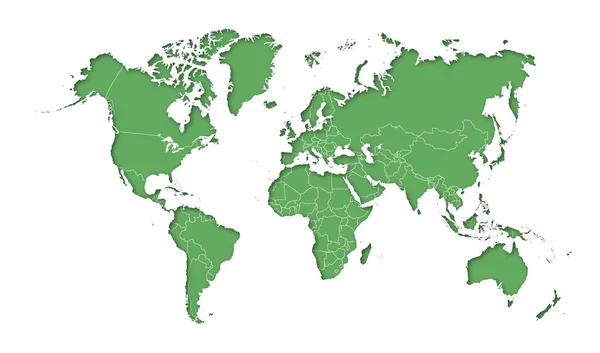 Carte Monde Détaillée Illustration Vectorielle Carte Terrestre — Image vectorielle