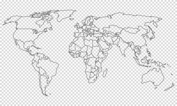 High Detail World Map Vector Illustration Earth Map — Stock Vector