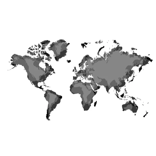 Kaart Van Het Wereldsilhouet — Stockvector