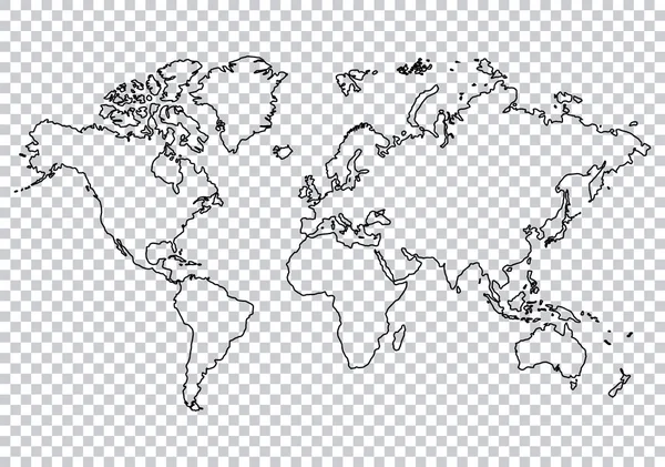 Karte Der Silhouette Der Welt — Stockvektor