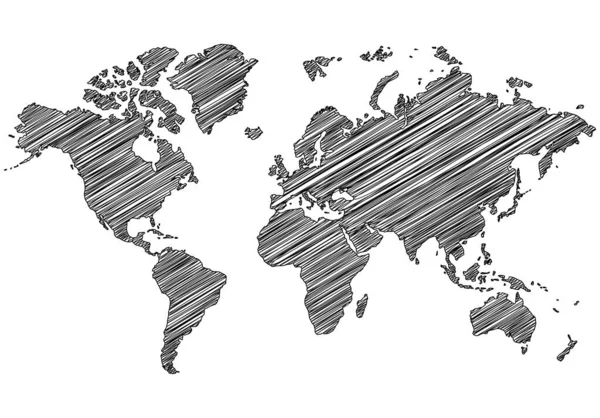 Mappa Del Mondo Silhouette — Vettoriale Stock