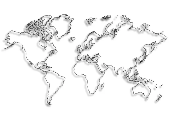 Mappa Del Mondo Silhouette — Vettoriale Stock