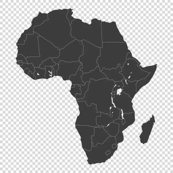 Mapa África Sobre Fundo Transparente — Vetor de Stock