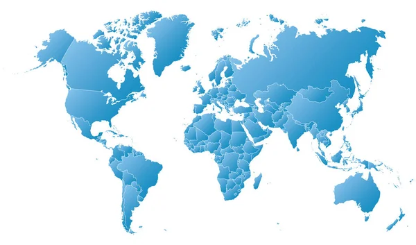 Mapa Mundo Alto Detalhe Ilustração Vetorial Mapa Terra — Vetor de Stock