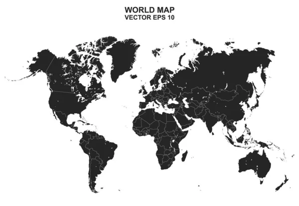 High Detail World Map Vector Illustration Earth Map — Stock Vector
