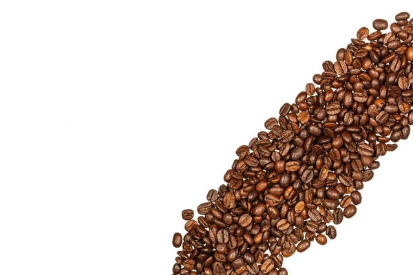 Roasted Brown Coffee Beans White Background — Stock Photo, Image