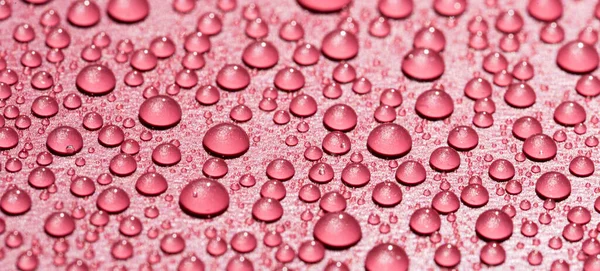 Gocce Acqua Sfondo Rosso — Foto Stock