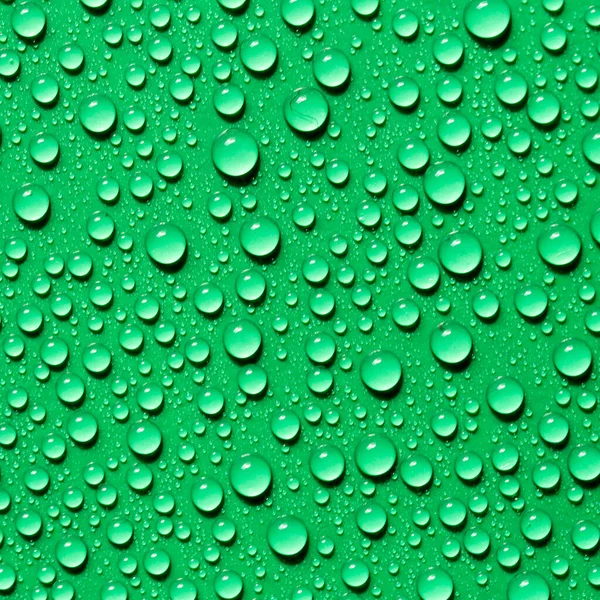 Water Drops Green Background — Stock Photo, Image