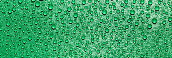 Water Drops Green Background — Stock Photo, Image