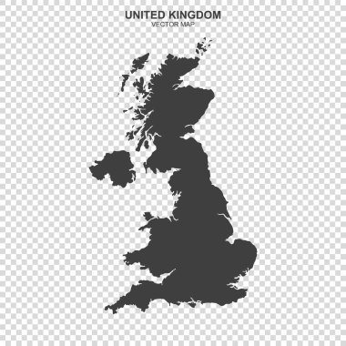 Birleşik Krallık 'ın siyasi haritası şeffaf arkaplanda izole